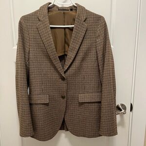 Uniqlo Brown and Black Checkered Blazer